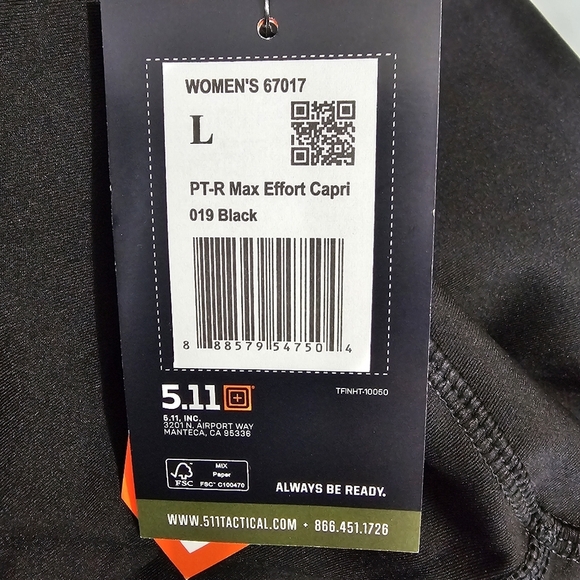 5.11 tactical PT-R Max Effort Capri women's size large new with tag - Picture 12 of 12